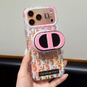Christian Dior iphone 18 pro max ring holder case laser monogram dior iphone 18 pro 17 16 15 iridescent clear cover foldable kickstand case for iphone 18 pro max