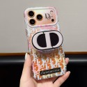 Christian Dior iphone 18 pro max ring holder case laser monogram dior iphone 18 pro 17 16 15 iridescent clear cover foldable kickstand case for iphone 18 pro max