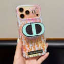 Christian Dior iphone 18 pro max ring holder case laser monogram dior iphone 18 pro 17 16 15 iridescent clear cover foldable kickstand case for iphone 18 pro max