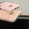 Christian Dior iphone 18 pro max lace case floral glitter dior iphone 18 pro 17 16 15 14 elegant flower cover slim designer case for iphone 18 pro max women