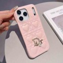 Christian Dior iphone 18 pro max heart quilted case leather dior charm card slot dior iphone 18 pro 17 pro max 16 15 padded cover heart pattern case for iphone 18 pro max