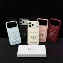 Christian Dior iphone 18 pro max card holder case leather CD logo pocket dior iphone 18 pro 17 pro max 16 15 wallet cover card slot case for iphone 18 pro max women