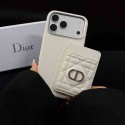 Christian Dior iphone 18 pro max card holder case leather CD logo pocket dior iphone 18 pro 17 pro max 16 15 wallet cover card slot case for iphone 18 pro max women