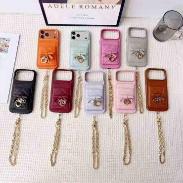 Christian Dior iphone 18 pro max chain strap case bowknot charm card pocket dior iphone 18 pro 17 16 15 crossbody lanyard wallet cover for iphone 18 pro max women