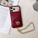 Christian Dior iphone 18 pro max chain strap case bowknot charm card pocket dior iphone 18 pro 17 16 15 crossbody lanyard wallet cover for iphone 18 pro max women