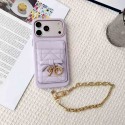 Christian Dior iphone 18 pro max chain strap case bowknot charm card pocket dior iphone 18 pro 17 16 15 crossbody lanyard wallet cover for iphone 18 pro max women
