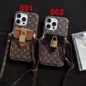 Lv Louis Vuitton iphone 18 pro max card holder case embossed card slot with wrist strap lv iphone 18 pro 17 16 15 for women men designer phone cover