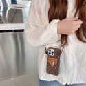 Lv Louis Vuitton iphone 18 pro max card holder case embossed card slot with wrist strap lv iphone 18 pro 17 16 15 for women men designer phone cover