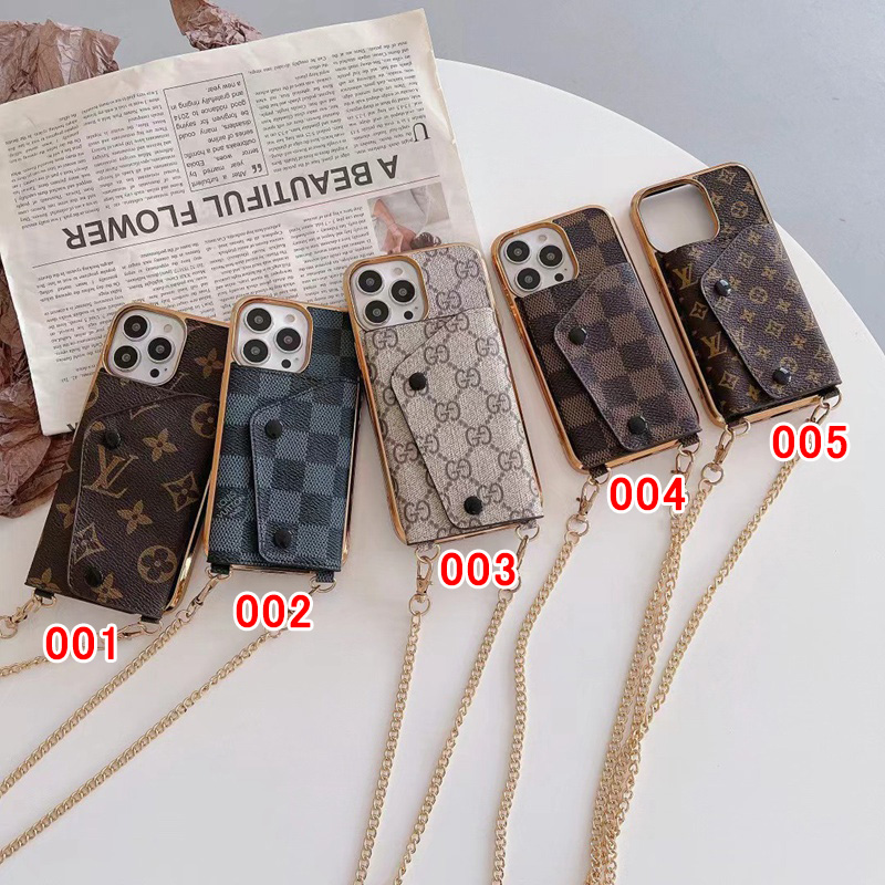 Lv Louis Vuitton iphone 18 pro max wallet case glossy print case - card slot with wrist strap view 2