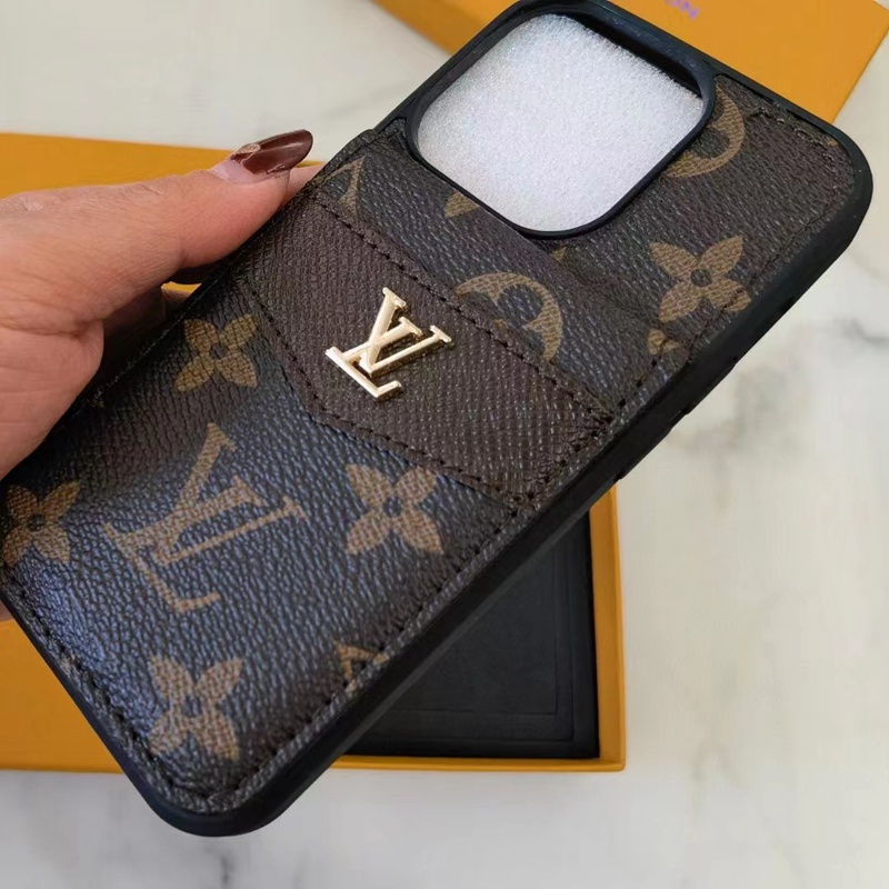 Lv Louis Vuitton iphone 18 pro max wallet case embossed case - card slot view 4 Lv Louis Vuitton iphone 18 pro max wallet case embossed case - card slot view 4