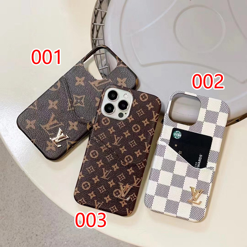 Lv Louis Vuitton iphone 18 pro max jacket case quilted leather case - card slot view 2