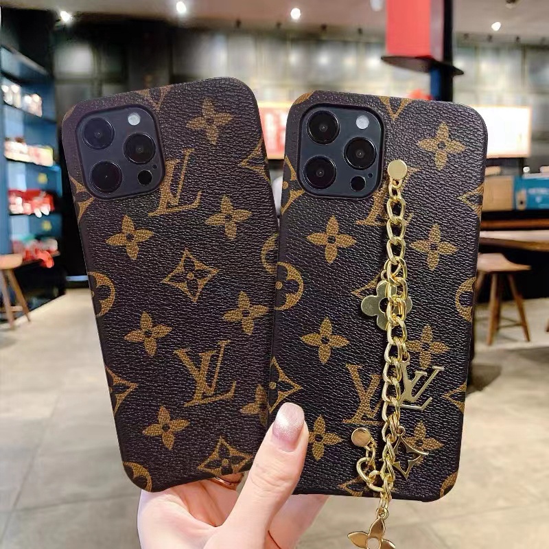 Lv Louis Vuitton iphone 18 pro max strap case leather-touch case - wrist strap view 4