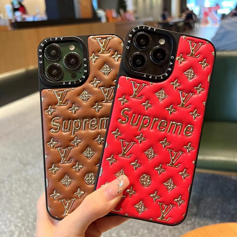 Lv Louis Vuitton iphone 18 pro max leather case soft-touch case - full print back view 5