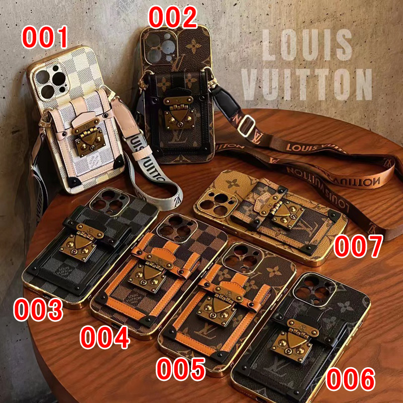 Lv Louis Vuitton iphone 18 pro max card holder case quilted leather case - card slot with wrist strap view 2 Lv Louis Vuitton iphone 18 pro max card holder case quilted leather case - card slot with wrist strap view 2