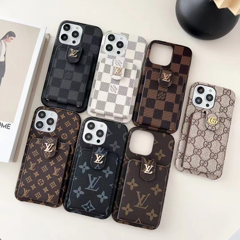 Lv Louis Vuitton iphone 18 pro max wallet case canvas-look case - card slot with wrist strap view 4