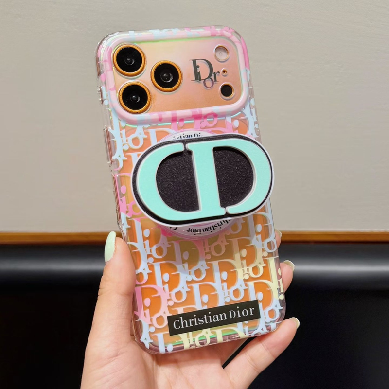 Christian Dior iphone 18 pro white ring iridescent cover back view