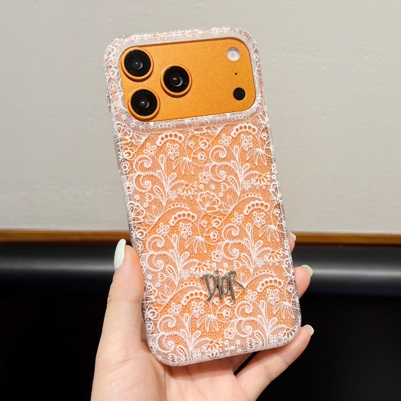Christian Dior iphone 18 pro max lace case raised floral relief touch