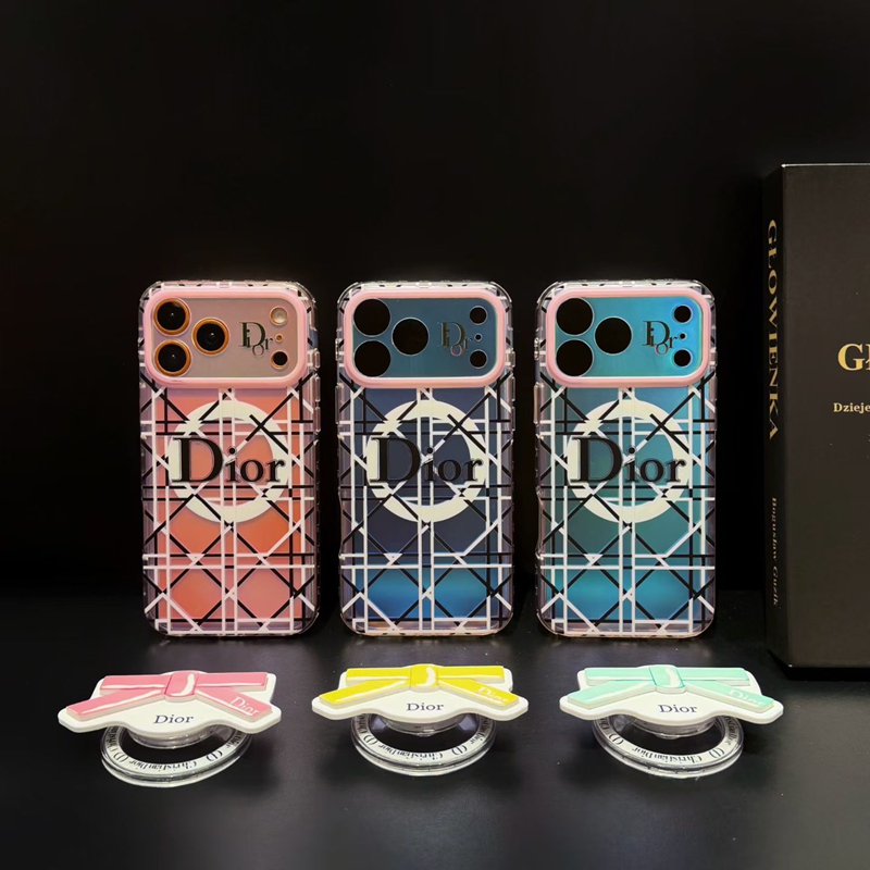 Christian Dior iphone 18 pro max plaid case pearl brand detail macro