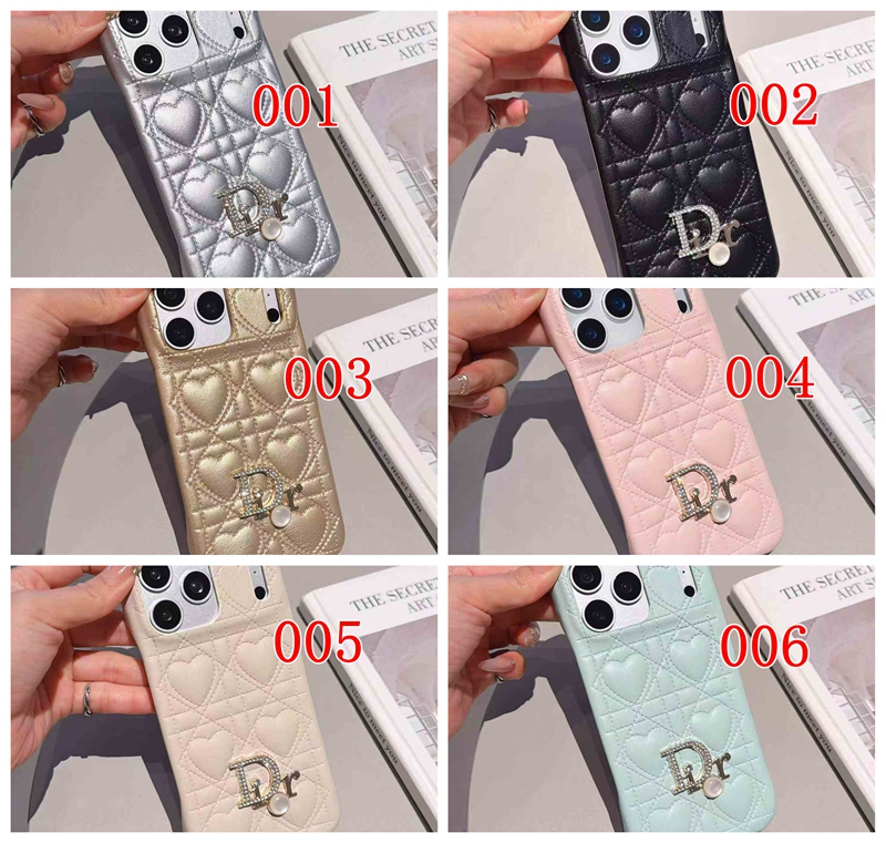 Dior iphone 18 pro max heart leather case color 001 to 006 sheet
