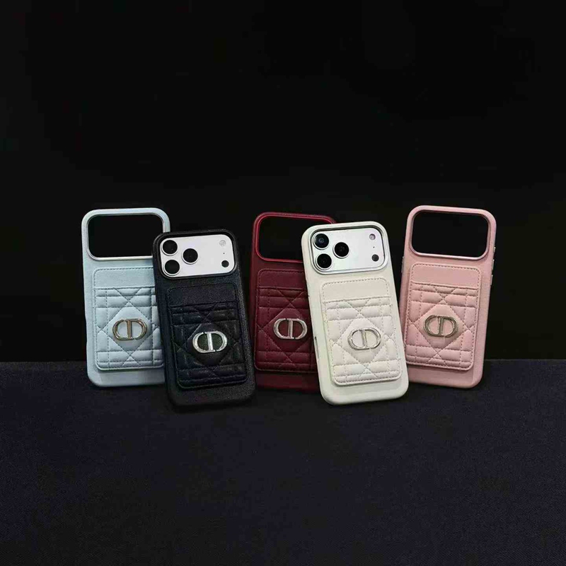 Christian Dior iphone 18 pro max card holder case blue black white pink red CD logo