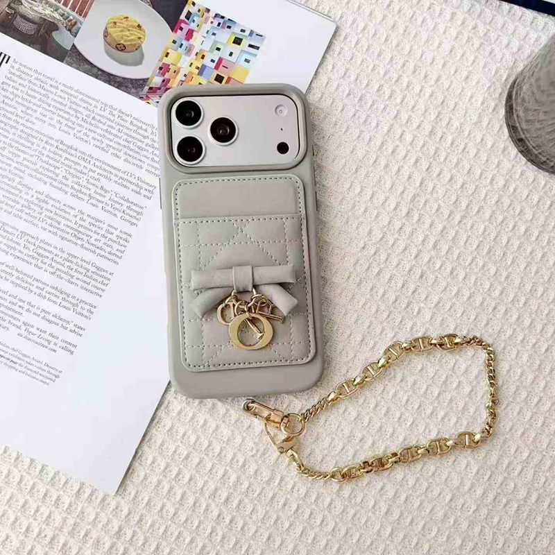 Christian Dior iphone 17 lavender chain strap designer case