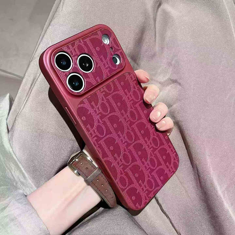 Christian Dior iphone 16 pro black monogram designer case side profile